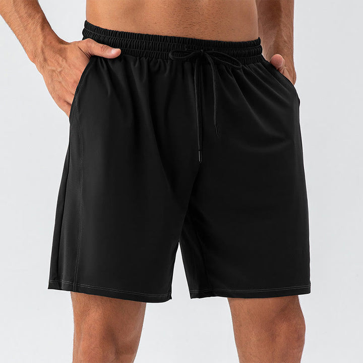 Pantalones cortos deportivos de nailon, sueltos, transpirables y de secado rápido para hombre de Buddha Stones con bolsillos