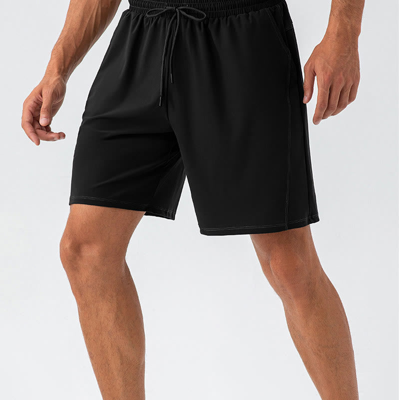 Pantalones cortos deportivos de nailon, sueltos, transpirables y de secado rápido para hombre de Buddha Stones con bolsillos - image 7