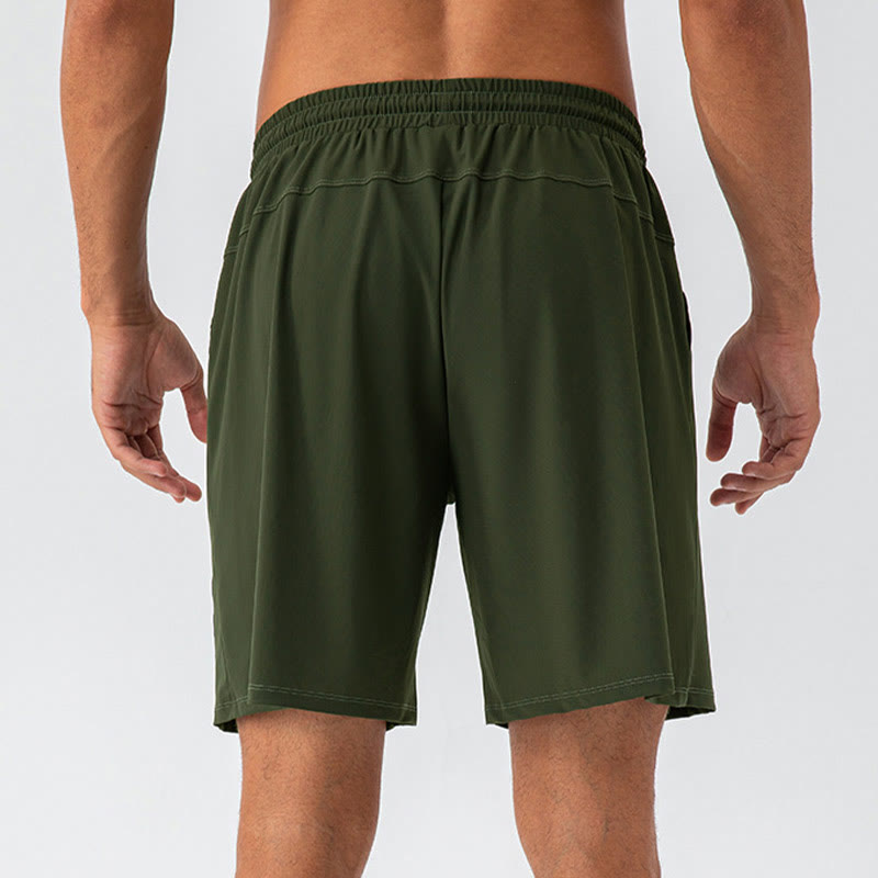 Pantalones cortos deportivos de nailon, sueltos, transpirables y de secado rápido para hombre de Buddha Stones con bolsillos