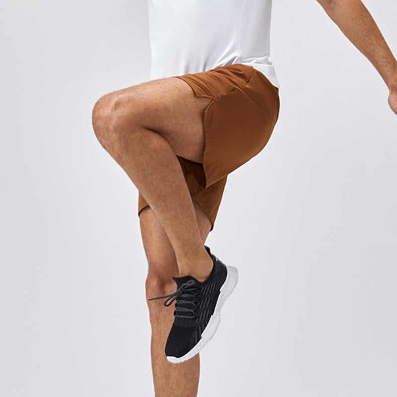 Pantalones cortos deportivos de secado rápido de nailon holgados e informales para hombre de Buddha Stones con bolsillos