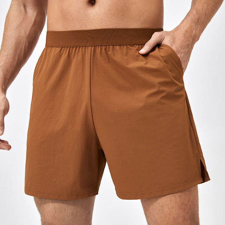 Pantalones cortos deportivos de secado rápido de nailon holgados e informales para hombre de Buddha Stones con bolsillos - Vara de oro oscura - US/UK/AU44, UE 54 (2XL) - image 0