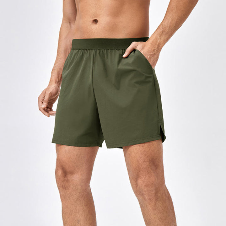 Pantalones cortos deportivos de secado rápido de nailon holgados e informales para hombre de Buddha Stones con bolsillos