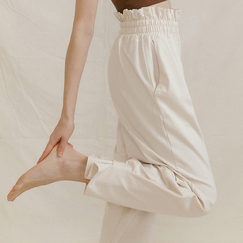 Pantalones holgados de licra con hebillas informales y bolsillos para mujer con Buddha Stones - image 19