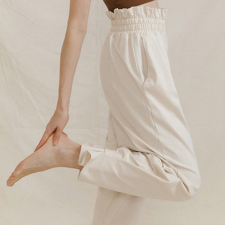 Pantalones holgados de licra con hebillas informales y bolsillos para mujer con Buddha Stones - image 19