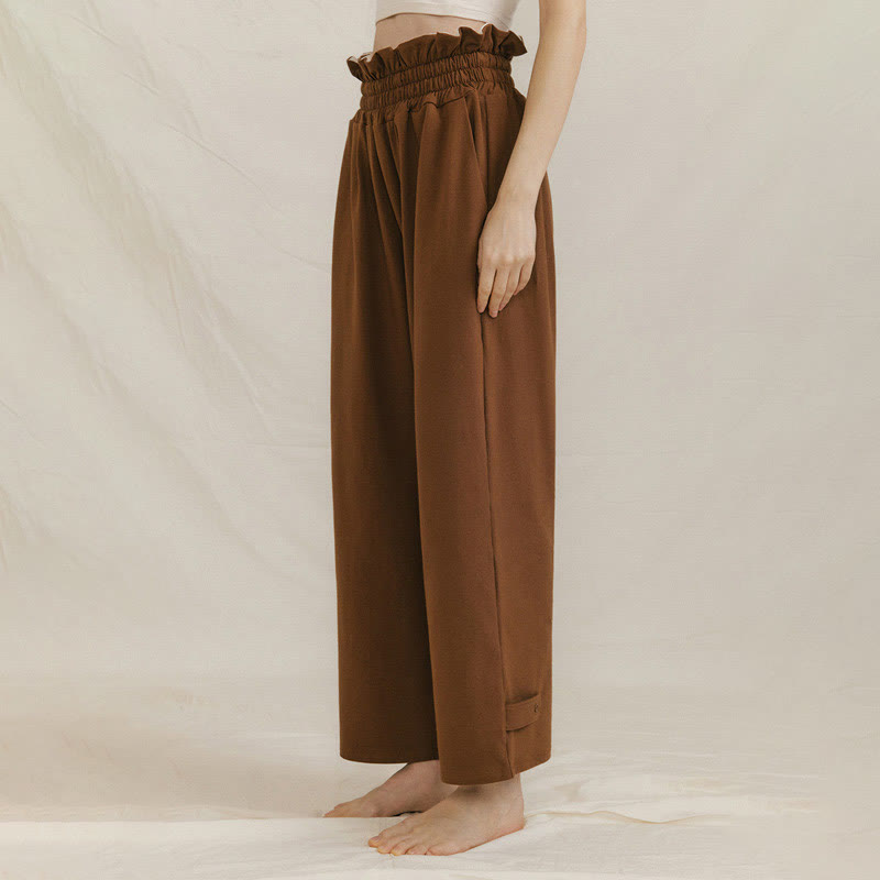 Pantalones holgados de licra con hebillas informales y bolsillos para mujer con Buddha Stones - image 3
