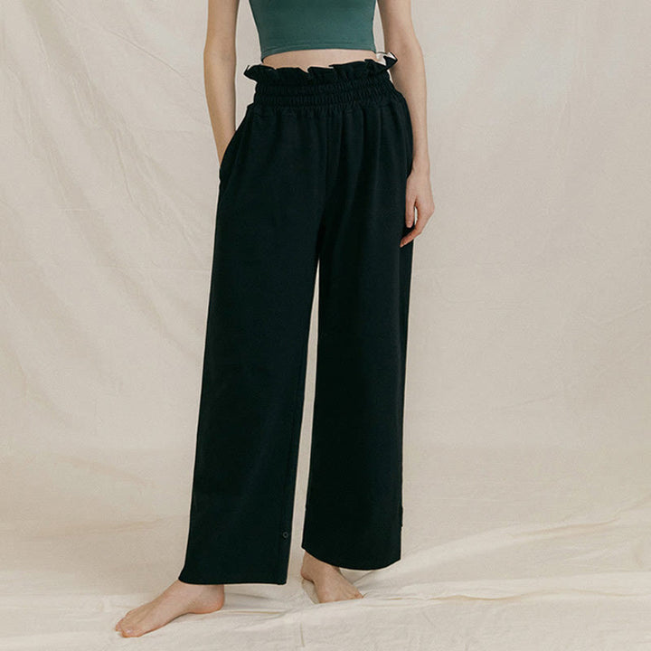 Pantalones holgados de licra con hebillas informales y bolsillos para mujer con Buddha Stones - image 13