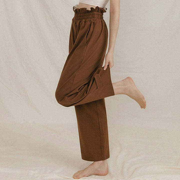 Pantalones holgados de licra con hebillas informales y bolsillos para mujer con Buddha Stones - image 6