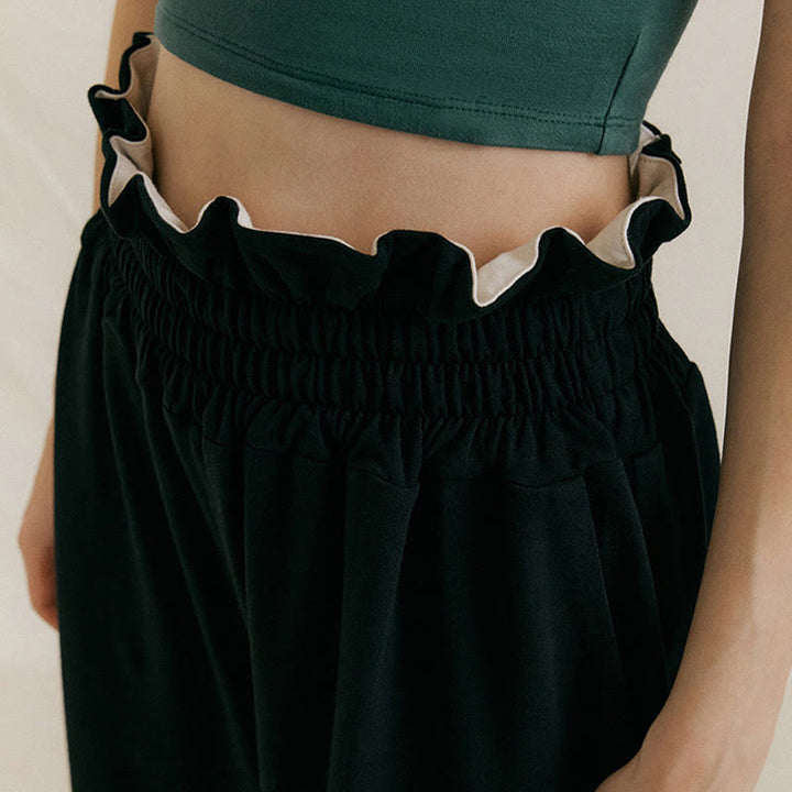 Pantalones holgados de licra con hebillas informales y bolsillos para mujer con Buddha Stones - image 15