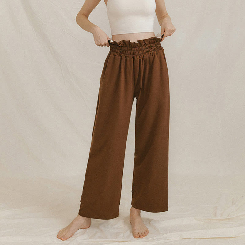 Pantalones holgados de licra con hebillas informales y bolsillos para mujer con Buddha Stones - image 4