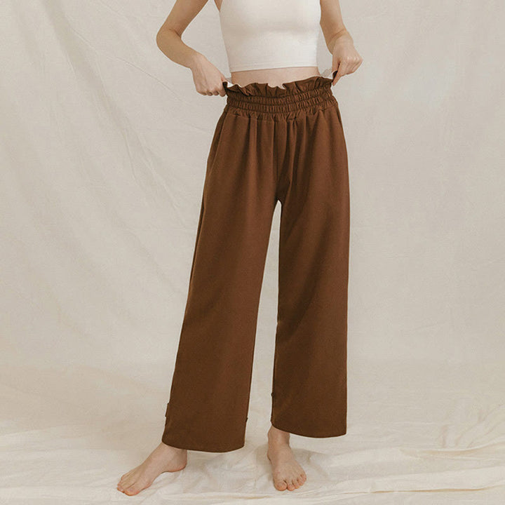 Pantalones holgados de licra con hebillas informales y bolsillos para mujer con Buddha Stones - image 4