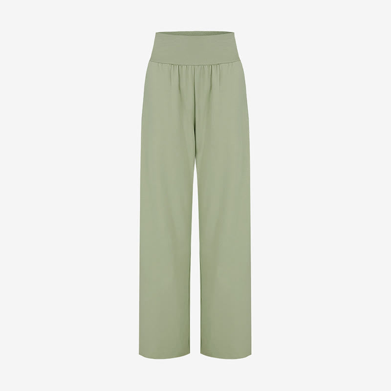 Pantalones Leica de cintura alta para mujer, informales, holgados, con bolsillos y dobladillo anudado, con Buddha Stones - image 7