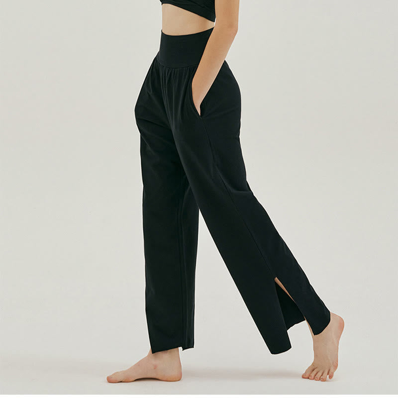 Pantalones Leica de cintura alta para mujer, informales, holgados, con bolsillos y dobladillo anudado, con Buddha Stones - image 13