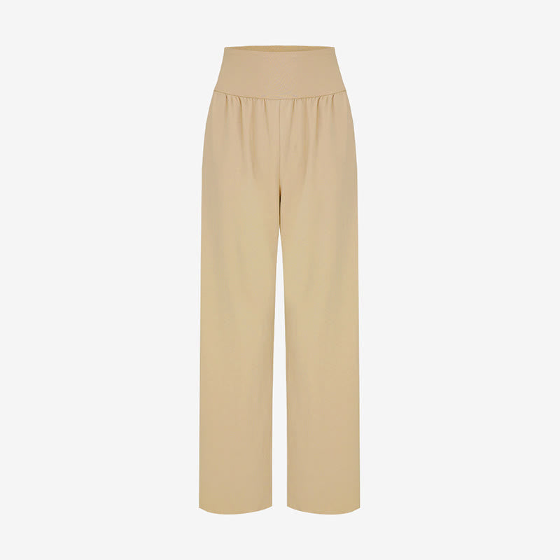Pantalones Leica de cintura alta para mujer, informales, holgados, con bolsillos y dobladillo anudado, con Buddha Stones - image 25