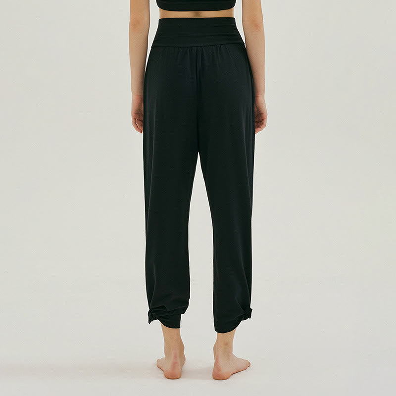 Pantalones Leica de cintura alta para mujer, informales, holgados, con bolsillos y dobladillo anudado, con Buddha Stones - image 10