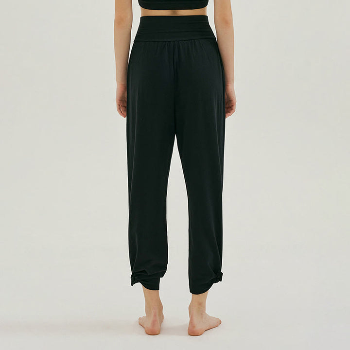 Pantalones Leica de cintura alta para mujer, informales, holgados, con bolsillos y dobladillo anudado, con Buddha Stones - image 10