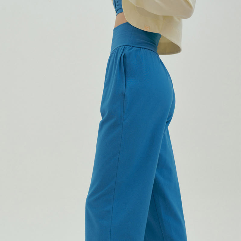Pantalones Leica de cintura alta para mujer, informales, holgados, con bolsillos y dobladillo anudado, con Buddha Stones - image 52