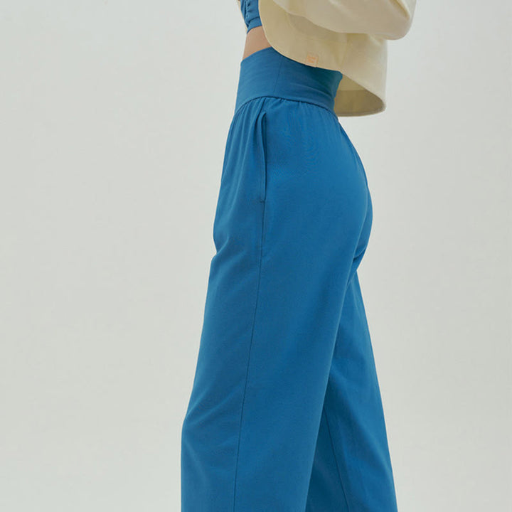 Pantalones Leica de cintura alta para mujer, informales, holgados, con bolsillos y dobladillo anudado, con Buddha Stones - image 52