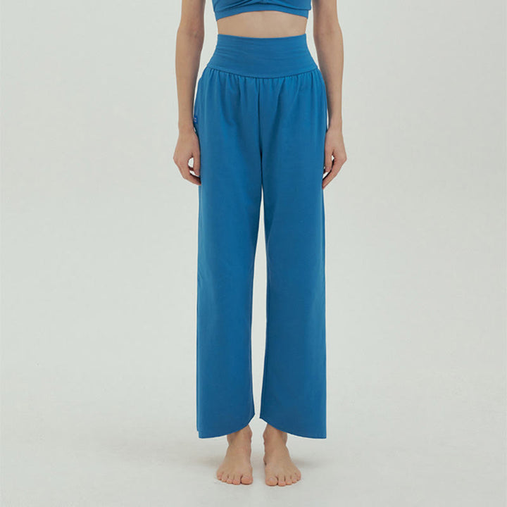 Pantalones Leica de cintura alta para mujer, informales, holgados, con bolsillos y dobladillo anudado, con Buddha Stones - Blanco antiguo - US4，UK/AU8，EU36 (L) - image 45