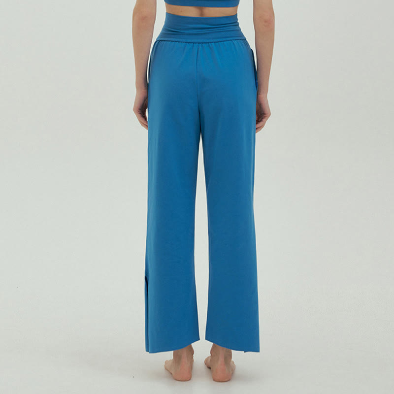 Pantalones Leica de cintura alta para mujer, informales, holgados, con bolsillos y dobladillo anudado, con Buddha Stones - image 46