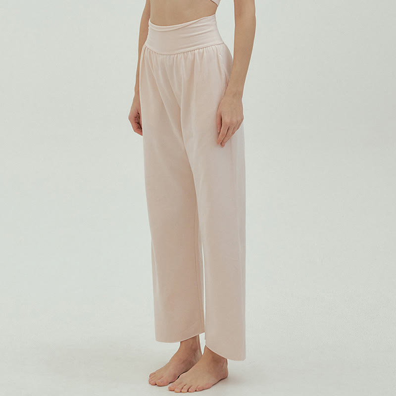 Pantalones Leica de cintura alta para mujer, informales, holgados, con bolsillos y dobladillo anudado, con Buddha Stones - image 58