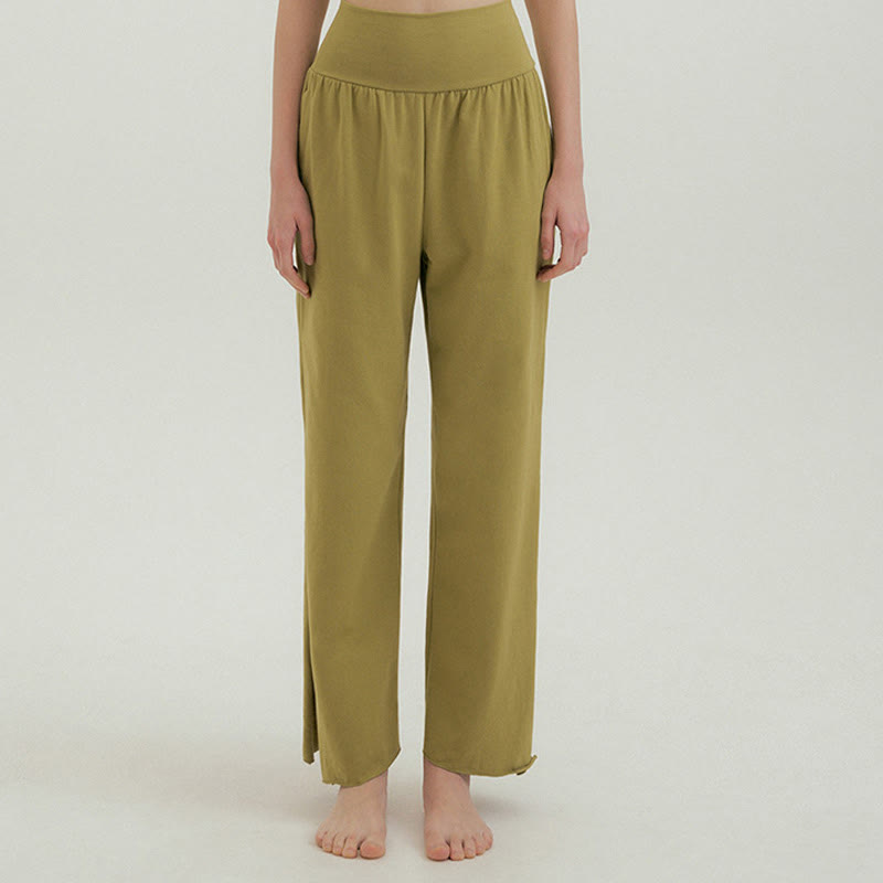 Pantalones Leica de cintura alta para mujer, informales, holgados, con bolsillos y dobladillo anudado, con Buddha Stones - Verde oliva - US4，UK/AU8，EU36 (L) - image 38