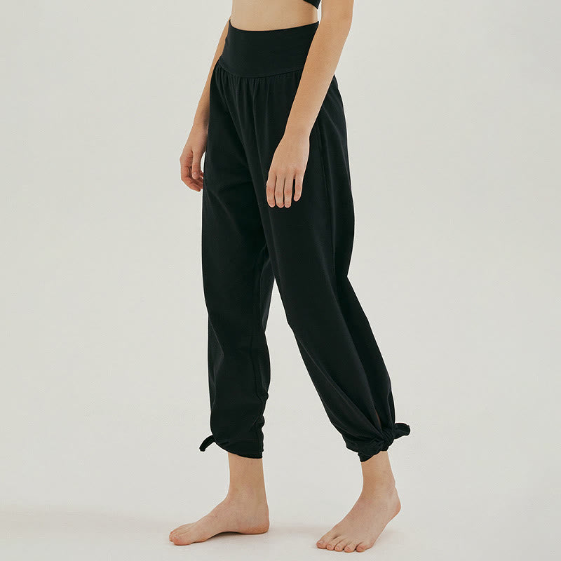 Pantalones Leica de cintura alta para mujer, informales, holgados, con bolsillos y dobladillo anudado, con Buddha Stones - image 13
