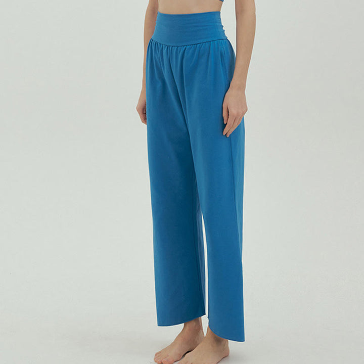 Pantalones Leica de cintura alta para mujer, informales, holgados, con bolsillos y dobladillo anudado, con Buddha Stones - image 46