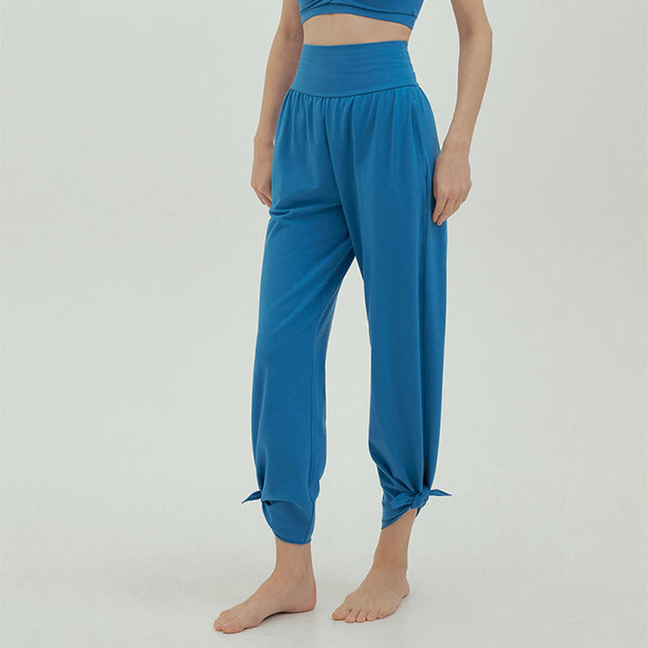 Pantalones Leica de cintura alta para mujer, informales, holgados, con bolsillos y dobladillo anudado, con Buddha Stones - image 49