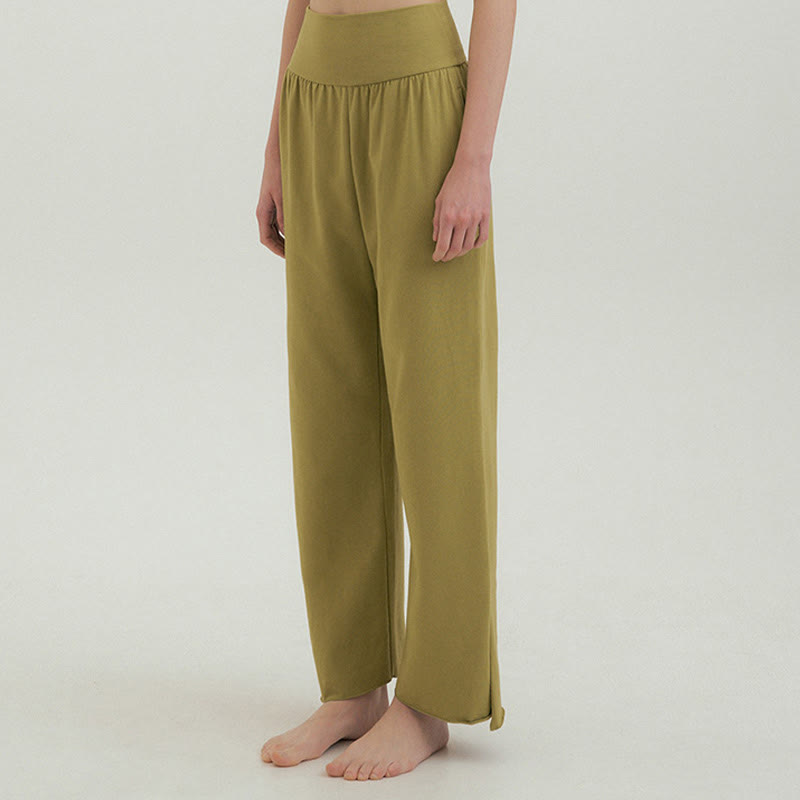 Pantalones Leica de cintura alta para mujer, informales, holgados, con bolsillos y dobladillo anudado, con Buddha Stones - image 41