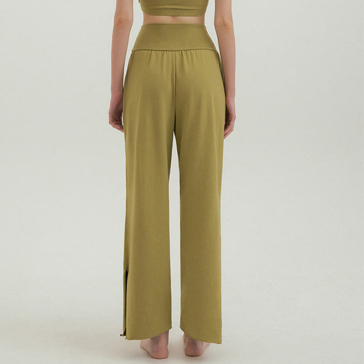 Pantalones Leica de cintura alta para mujer, informales, holgados, con bolsillos y dobladillo anudado, con Buddha Stones - image 41