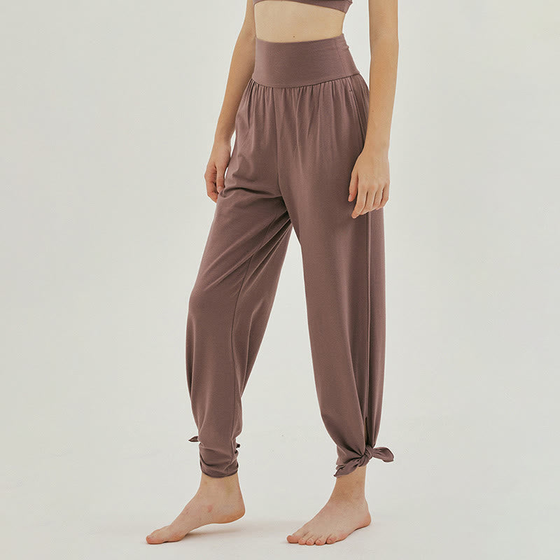 Pantalones Leica de cintura alta para mujer, informales, holgados, con bolsillos y dobladillo anudado, con Buddha Stones - image 30