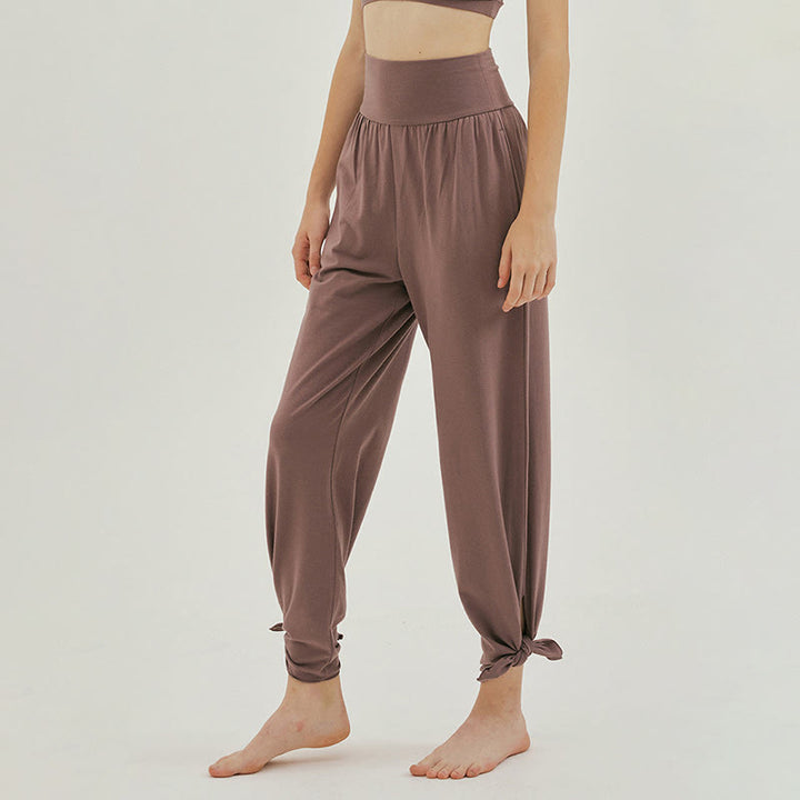 Pantalones Leica de cintura alta para mujer, informales, holgados, con bolsillos y dobladillo anudado, con Buddha Stones - image 31