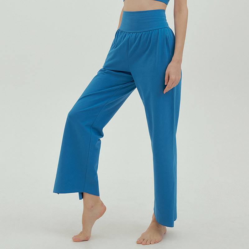 Pantalones Leica de cintura alta para mujer, informales, holgados, con bolsillos y dobladillo anudado, con Buddha Stones - image 50