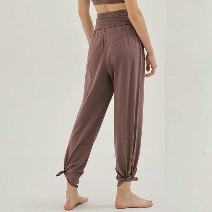 Pantalones Leica de cintura alta para mujer, informales, holgados, con bolsillos y dobladillo anudado, con Buddha Stones - image 30