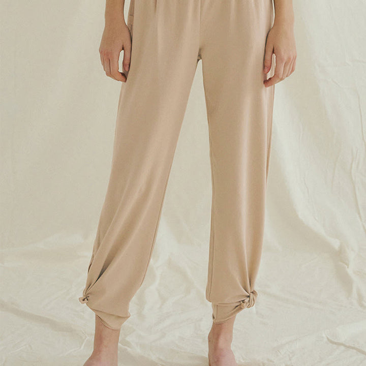 Pantalones Leica de cintura alta para mujer, informales, holgados, con bolsillos y dobladillo anudado, con Buddha Stones - image 23