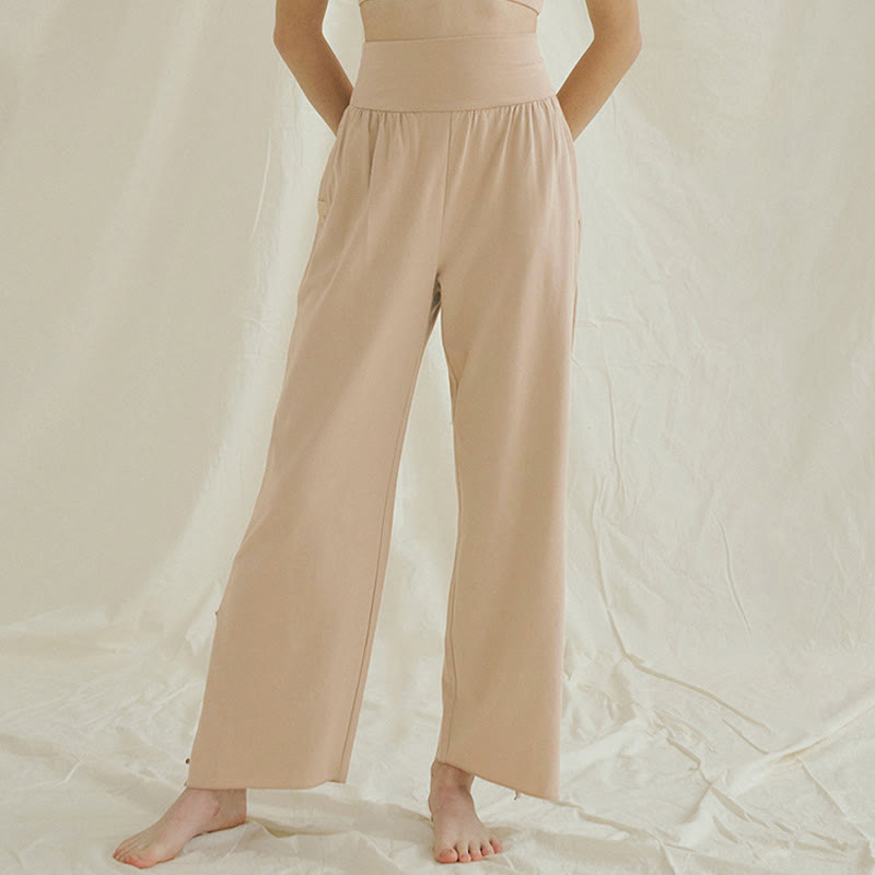 Pantalones Leica de cintura alta para mujer, informales, holgados, con bolsillos y dobladillo anudado, con Buddha Stones - image 20
