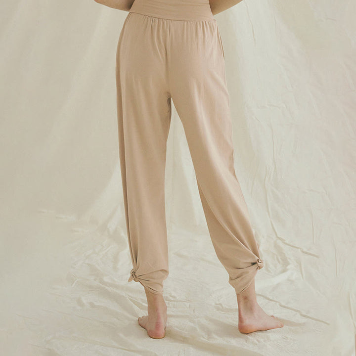 Pantalones Leica de cintura alta para mujer, informales, holgados, con bolsillos y dobladillo anudado, con Buddha Stones - image 21