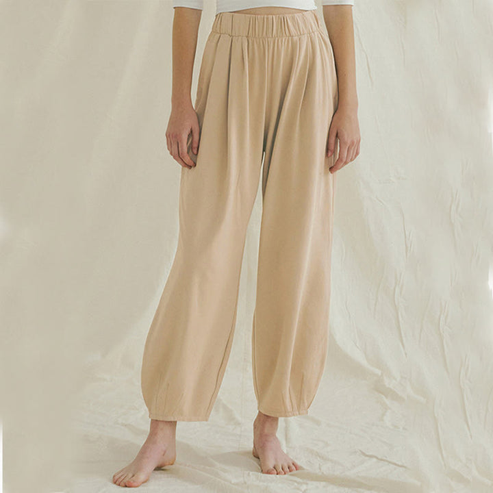 Pantalones Leica de cintura alta para mujer, informales, holgados, con bolsillos y dobladillo anudado, con Buddha Stones - Trigo - US4，UK/AU8，EU36 (L) - image 17