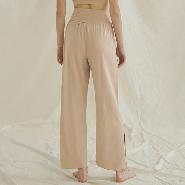 Pantalones Leica de cintura alta para mujer, informales, holgados, con bolsillos y dobladillo anudado, con Buddha Stones - image 19