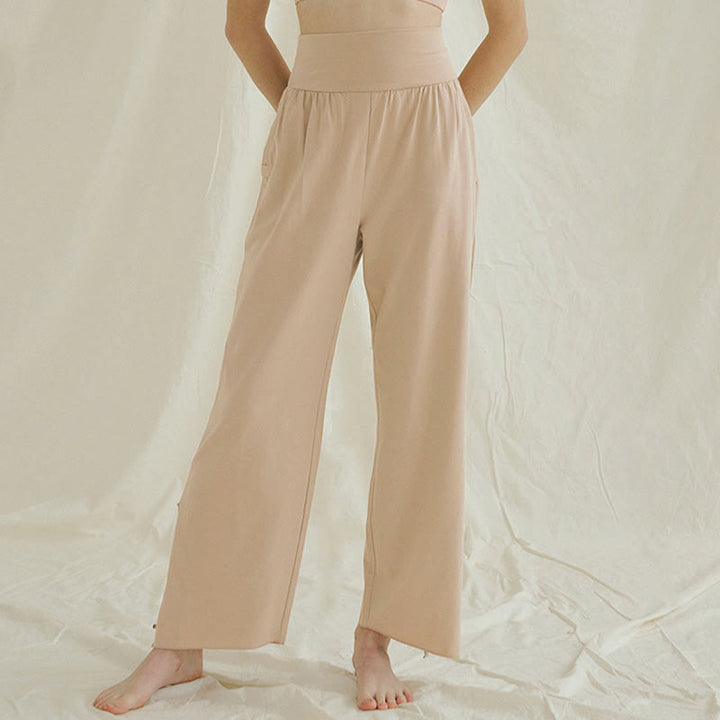 Pantalones Leica de cintura alta para mujer, informales, holgados, con bolsillos y dobladillo anudado, con Buddha Stones - image 19
