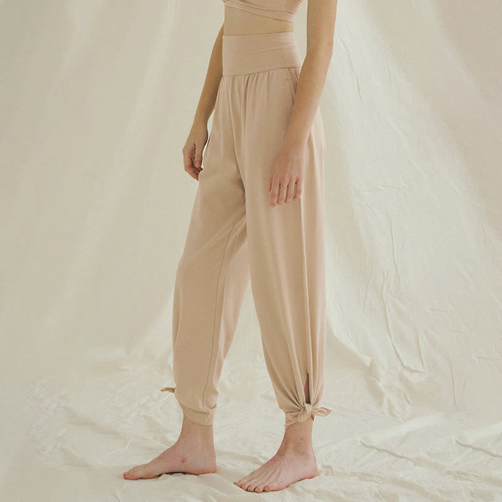 Pantalones Leica de cintura alta para mujer, informales, holgados, con bolsillos y dobladillo anudado, con Buddha Stones - image 22