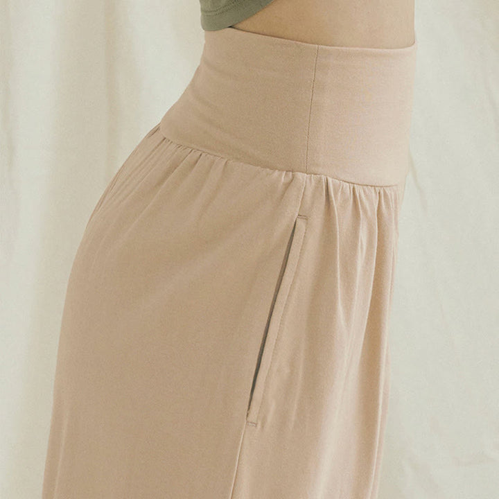 Pantalones Leica de cintura alta para mujer, informales, holgados, con bolsillos y dobladillo anudado, con Buddha Stones - image 24