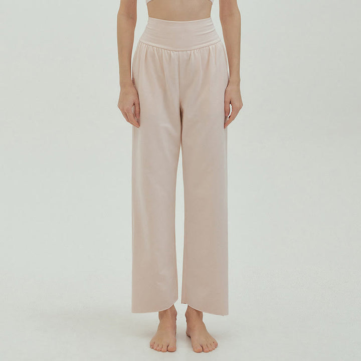 Pantalones Leica de cintura alta para mujer, informales, holgados, con bolsillos y dobladillo anudado, con Buddha Stones - image 59