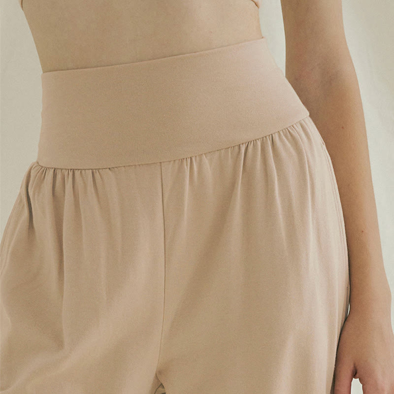 Pantalones Leica de cintura alta para mujer, informales, holgados, con bolsillos y dobladillo anudado, con Buddha Stones - image 26
