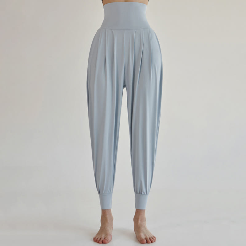 Pantalones Leica de talle alto, informales, de secado rápido y con bolsillos para mujer de Buddha Stones - Azul polvoriento - US4，UK/AU8，EU36 (L) - image 9