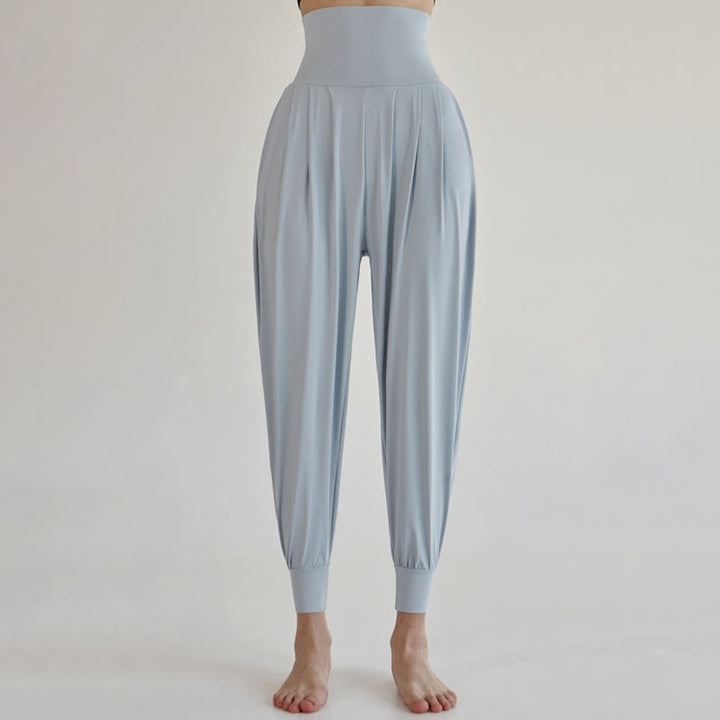 Pantalones Leica de talle alto, informales, de secado rápido y con bolsillos para mujer de Buddha Stones - Azul polvoriento - US4，UK/AU8，EU36 (L) - image 9
