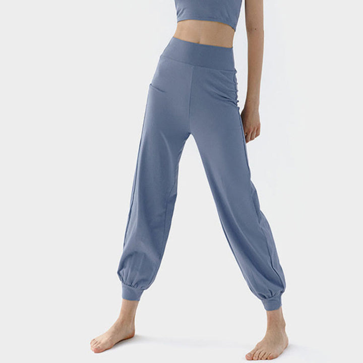 Pantalones Leica de talle alto, informales, de secado rápido y con Buddha Stones para mujer - Azul acero - US4，UK/AU8，EU36 (L) - image 11