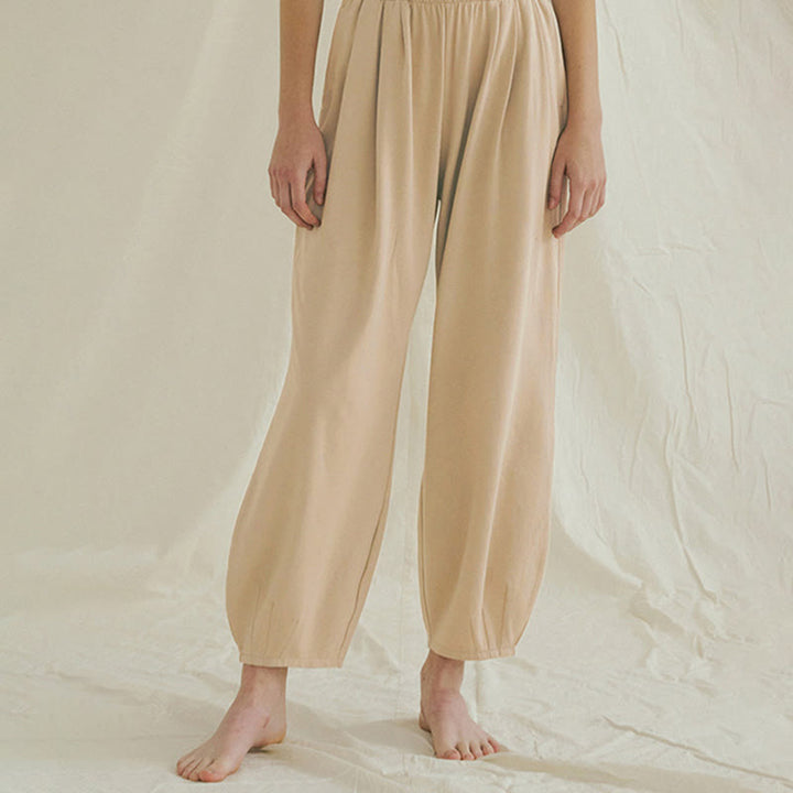 Pantalones harén Leica holgados, informales, transpirables y con bolsillos para mujer de Buddha Stones - Trigo - US4，UK/AU8，EU36 (L) - image 1