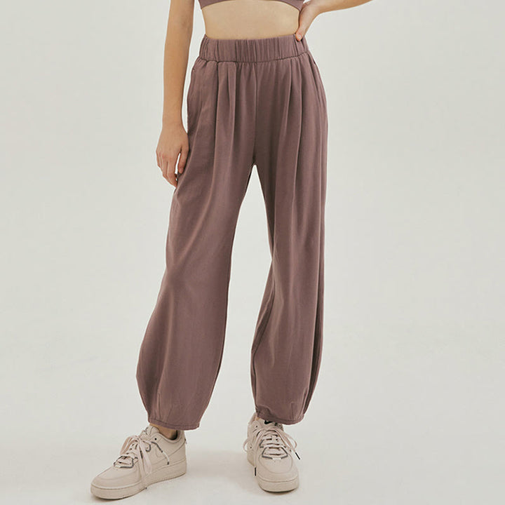 Pantalones harén Leica holgados, informales, transpirables y con bolsillos para mujer de Buddha Stones - Marrón rosado - US4，UK/AU8，EU36 (L) - image 20