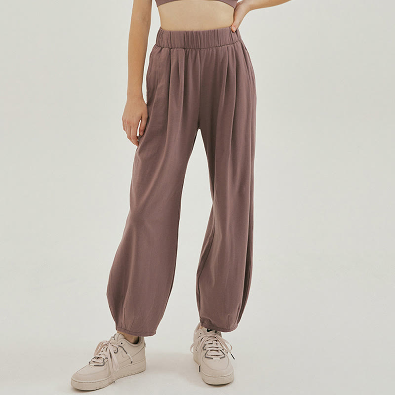 Pantalones harén Leica holgados, informales, transpirables y con bolsillos para mujer de Buddha Stones - RosyBrown - US4，UK/AU8，EU36 (L) - image 21